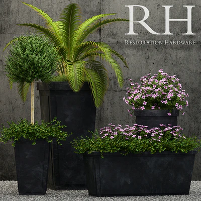 Restoration Hardware paneled sheet metal planters — Ver 1