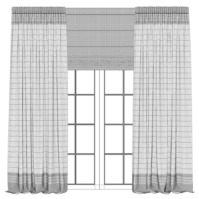 Linen Curtains with Roman Shades — Скачать