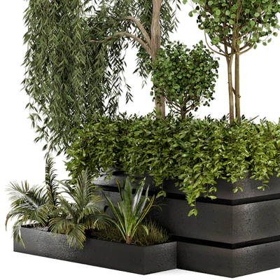 Outdoor Garden set bush and Tree - Garden Set 48 — Ver 5