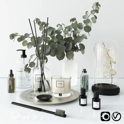 Bathroom set with eucalyptus — View 1