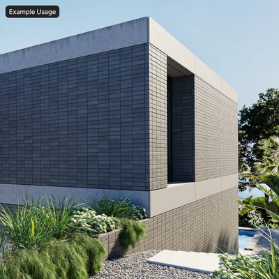 stacked painted brick wall texture black — View 5