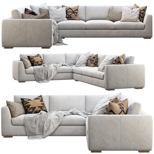 RH Modena Taper Arm L-Sectional sofa — Скачать