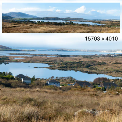 Autumn panorama. Northern Ireland. View of the mountains and the bay. — Ver 4
