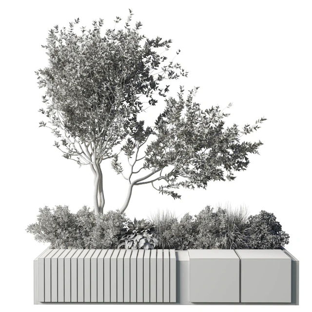 Urban Environment Urban Furniture Green Benches Plants tree grass 17 corona — Descargar