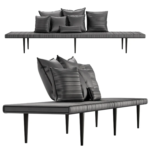 Baxter garcon bench and pillows — Descargar