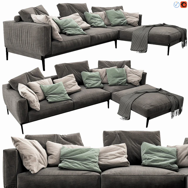 Flexform Romeo Chaise Lounge — Descargar