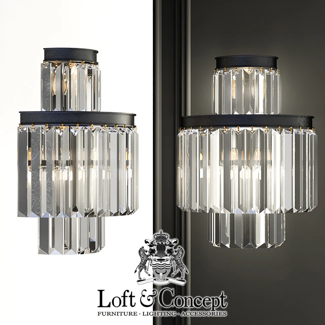 Sconce RH 1920s Odeon Clear Glass Fringe Bra - 3 rings — Descargar