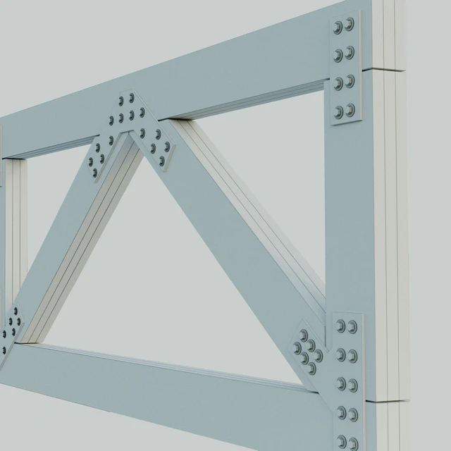 A set of wooden trusses with parallel belts. 6m, 8m, 10m, 12m, 14m — Descargar