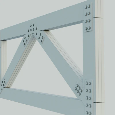 A set of wooden trusses with parallel belts. 6m, 8m, 10m, 12m, 14m — Ver 3