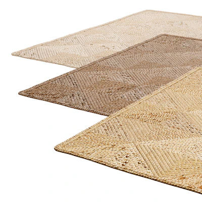Natural Spiral sections Braided Jute Rug — Ver 6