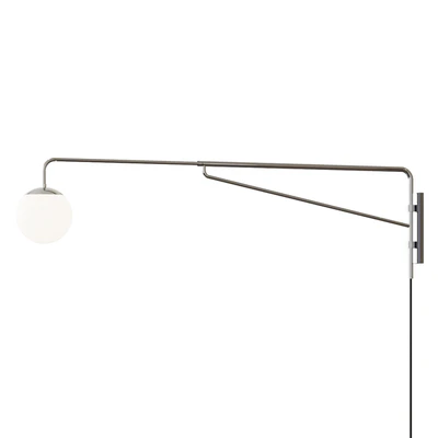 SIMRISHAMN SIMRISHAMN Wall lamp with swivel stand, chrome / milk glass — Ver 1