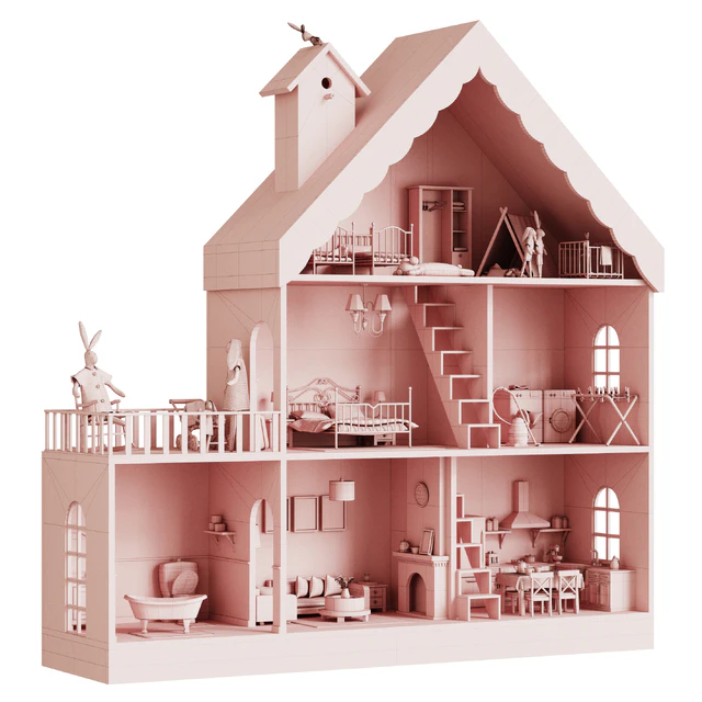 Dollhouse with toys — Descargar
