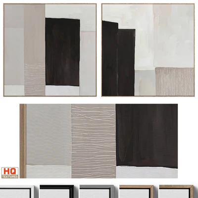 Large Abstract Neutral Wall Art C-440 — Вид 1