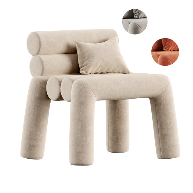 Beige Velvet Accent Chair — Скачать