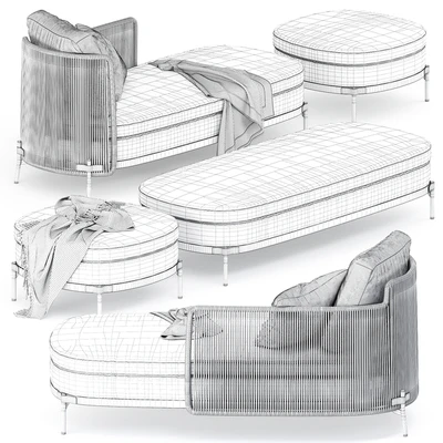 TAPE CORD PAOLINA and BENCH and OTTOMAN by Minotti — Ver 5