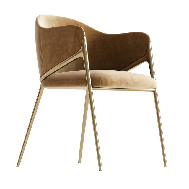 Metal Solid Back Arm Dining Chair Glam Chair for Dining Room — Descargar