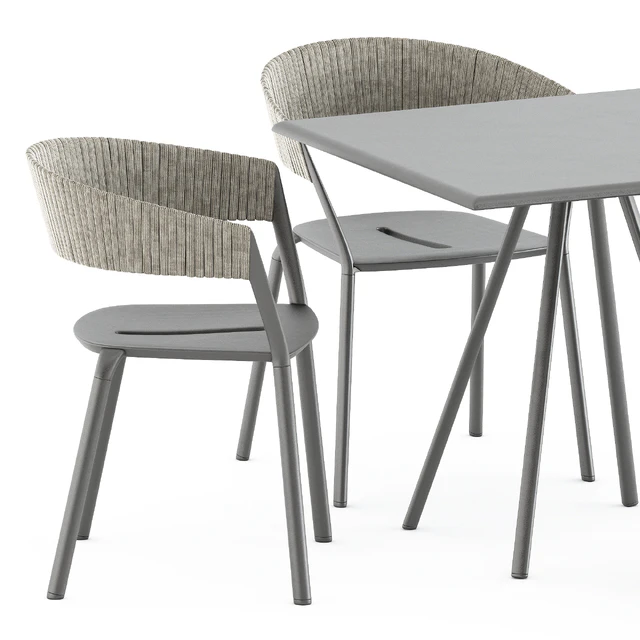 Zebra Square table and Ria Dining armchair by Fast — Descargar