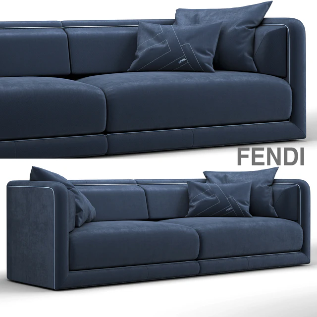 Fendi Casa Conrad Maxi Sofa Blue — Descargar