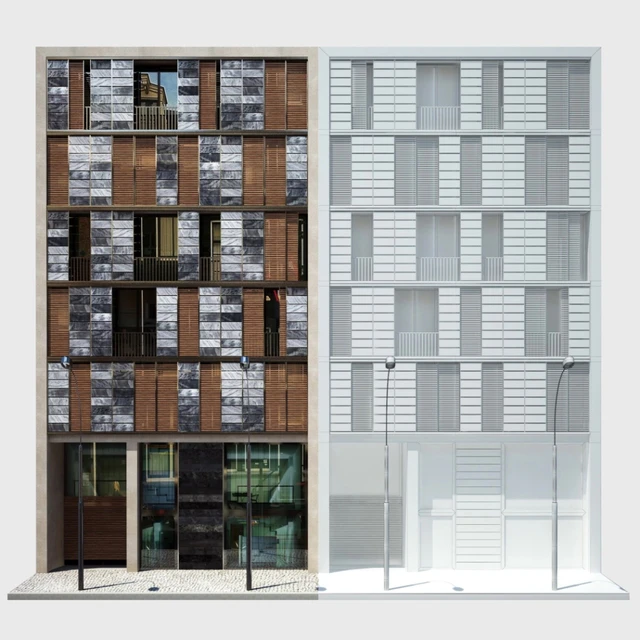 Facade. Office and Apartment building — Скачать