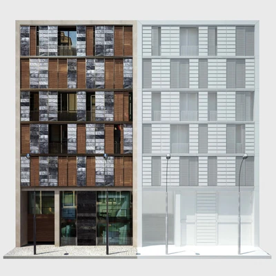 Facade. Office and Apartment building — Вид 3