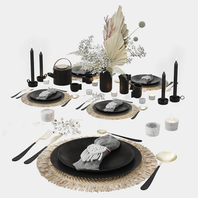 Table Set With Macrame and Dry Flowers — Вид 1