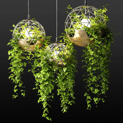 Lamps with hanging plants | The Lighters with a hanging plants — Download