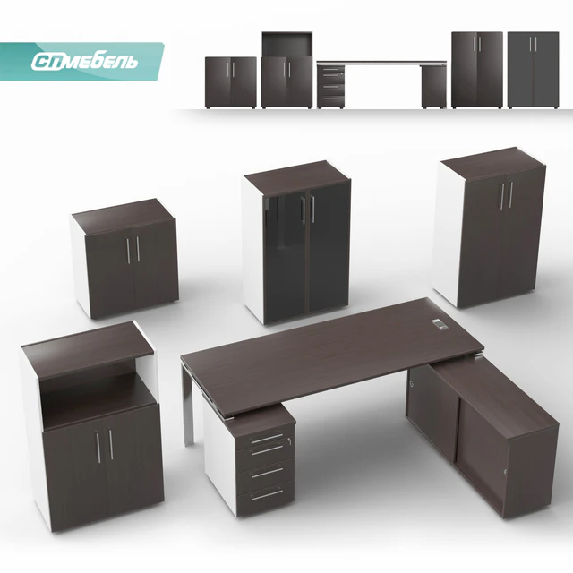 Desk Bent on the metal frame and cabinets for the manager — Descargar