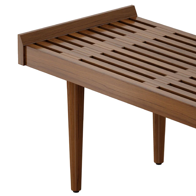 Tate Walnut Slatted Bench (Crate and Barrel) — Descargar