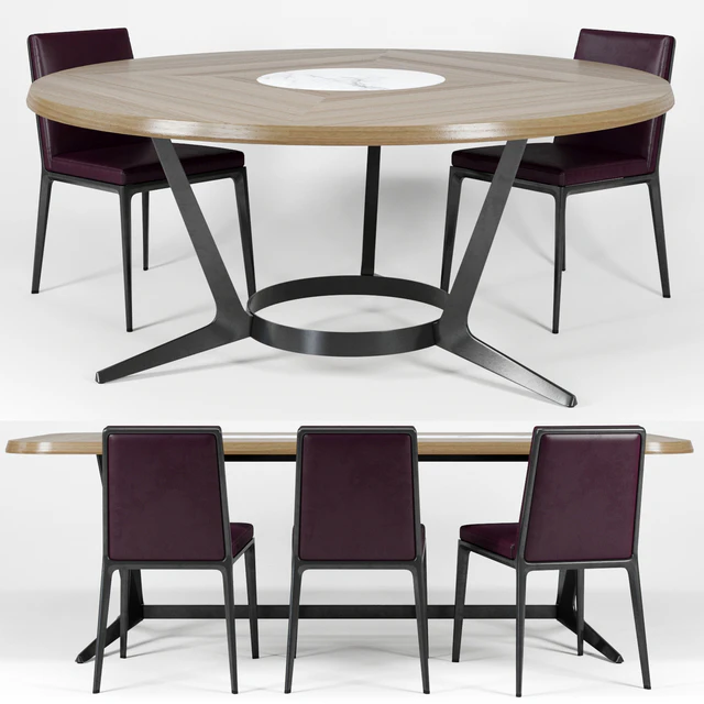 B&B Maxalto Caratos chair Astrum table — Скачать