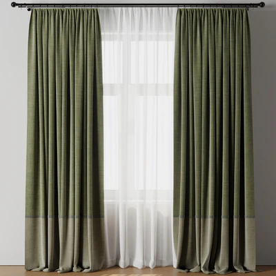 Curtain with rod 19 Green curtain HBH — Ver 7