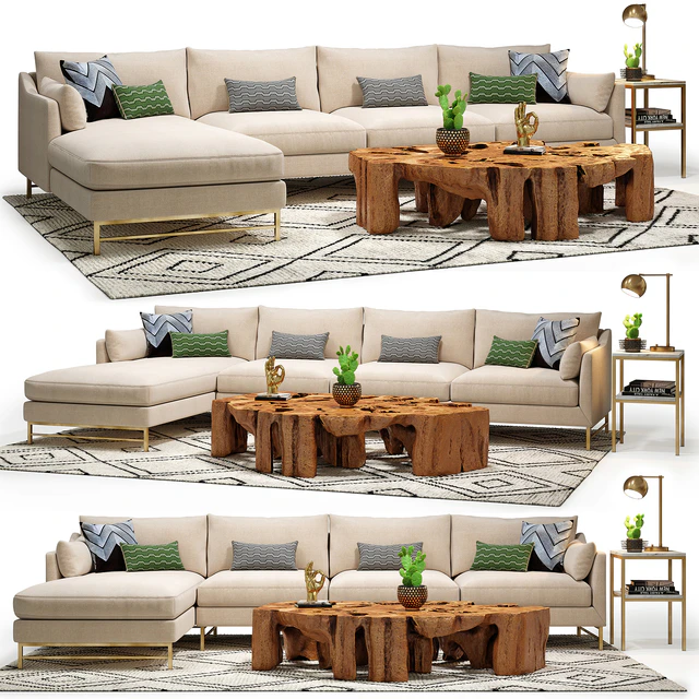 Benson Sectional & Meteor Coffee Table Set — Descargar