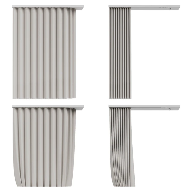 Fabric curtain for a corner bathroom with fastening to the ceiling — Download