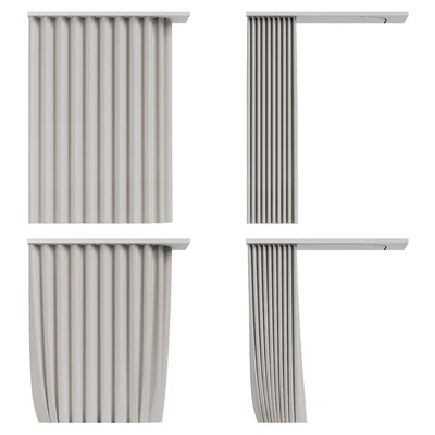 Fabric curtain for a corner bathroom with fastening to the ceiling — View 5