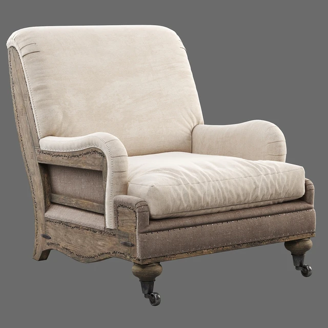 RH Deconstructed English Roll Armchair — Скачать