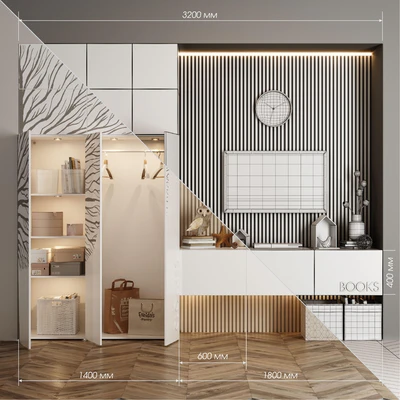 IKEA storage system with TV zone — Вид 3