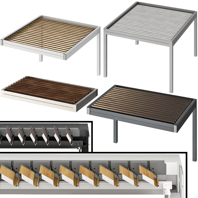 Metal pergola gazebo canopy with roller shutters — Descargar
