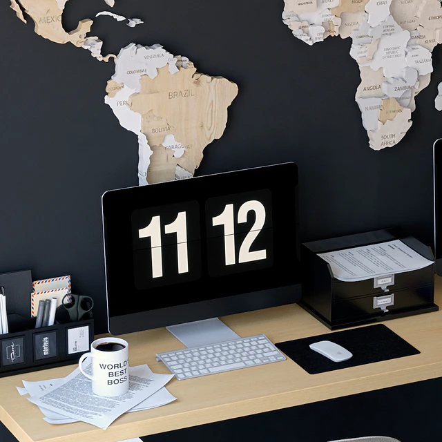 Office set with a map — Descargar