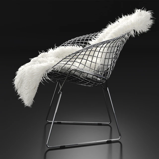 Sheepskin on Bertoia Diamond chair by Knoll — Скачать