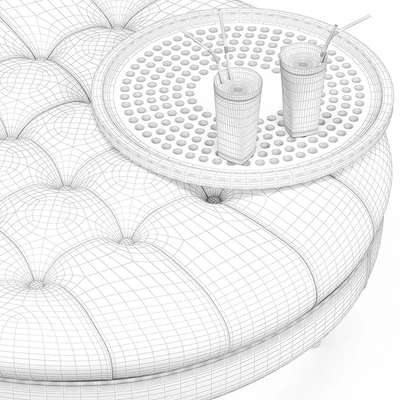 Elisa Modern Classic Round Ottoman — Ver 3