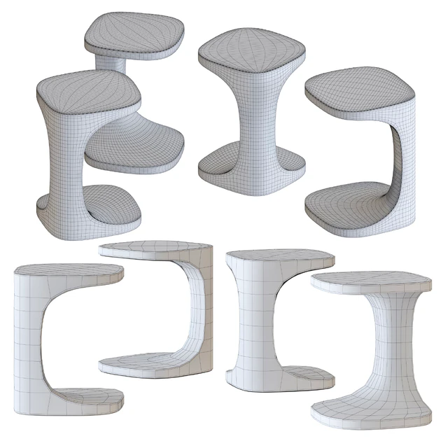 Kristalia Concrete Font Side Tables — Скачать