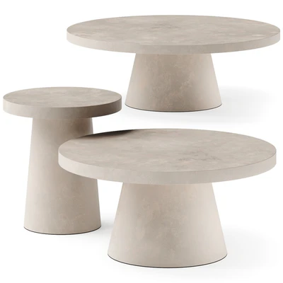 west elm Two-Tone Concrete Round Side Coffee Tables — Вид 1