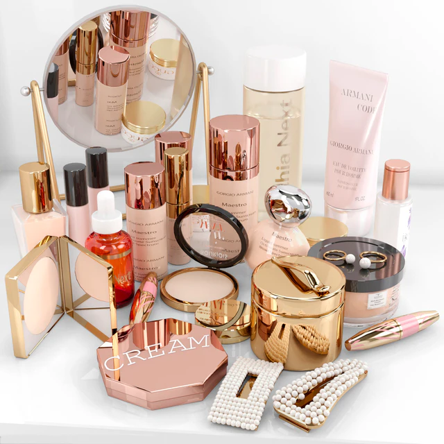 Collection of luxury cosmetics for beauty salons and dressing table. Make up — Descargar