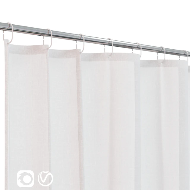 Bath curtain (shower) 200x200 cm in 3 versions (white) — Descargar
