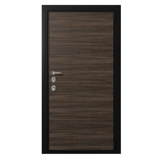 Door entrance metal with wooden decorative plate — Descargar