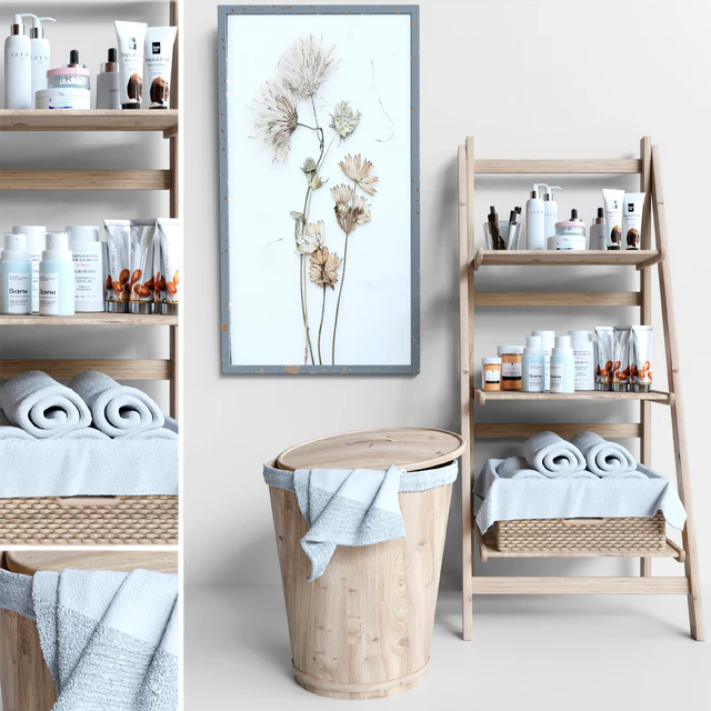 Collection of bathroom accessories. Cosmetics and Makeup — Descargar