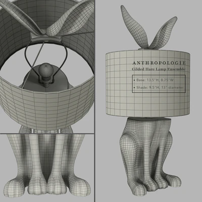 Gilded Hare Lamp Ensemble — Вид 2