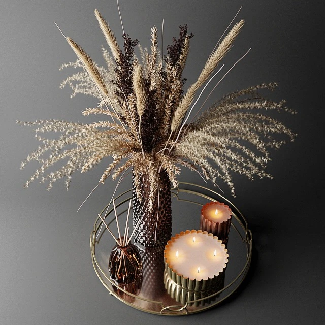 Dry bouquet in the decorative vase | Bouquet of dried flowers in a decorative vase — Descargar