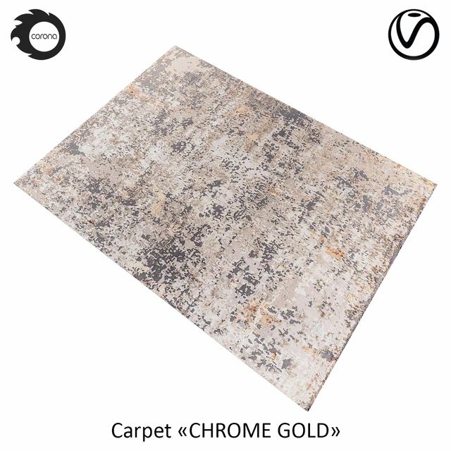 Индийский ковёр шерстяной  «CHROME GOLD»  ABSTRACT-1-MULTI — Скачать
