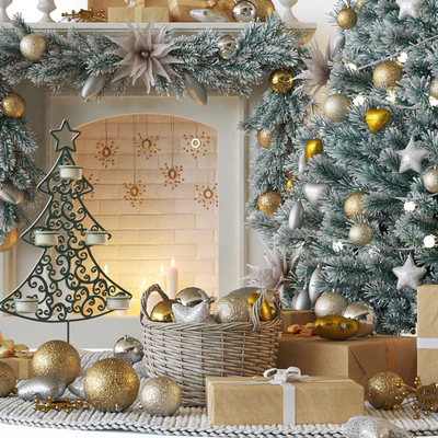 Christmas tree with fireplace — Ver 5
