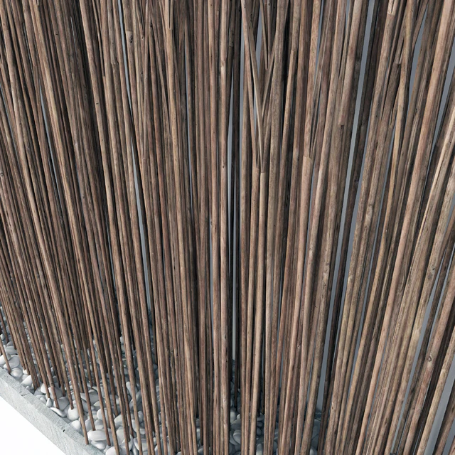 Screen long wood thin dry branch pebble n2 / Ширма длинная из тонких сухих веток №2 — Скачать